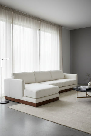 Modern European furniture - White Left Sectional Sofa - www.oroa.com