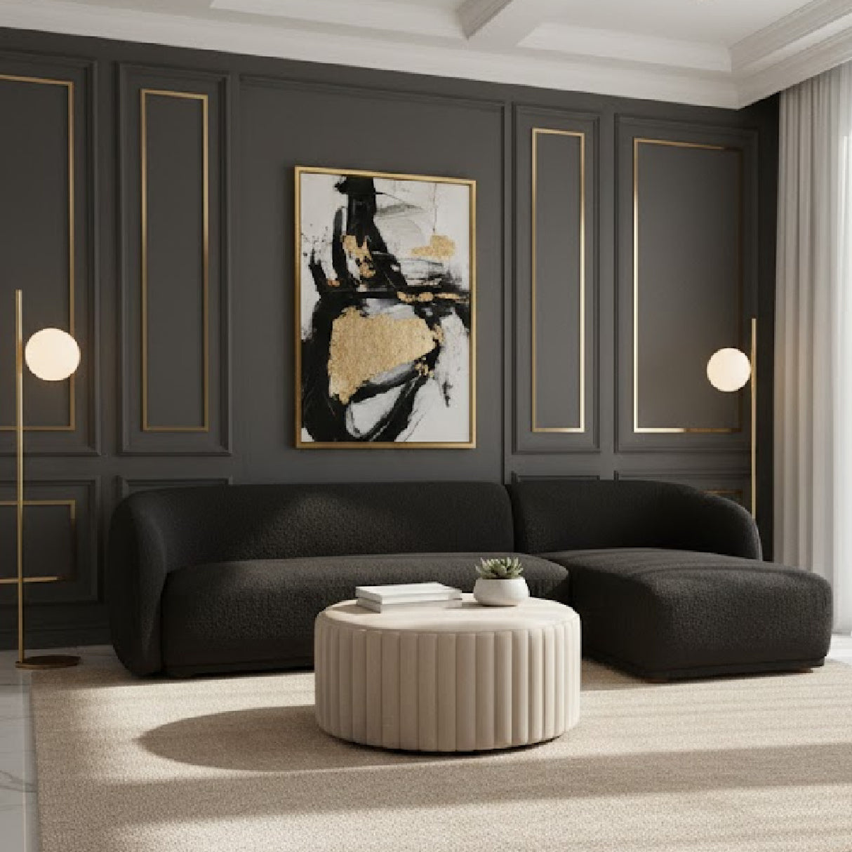   Curved Back Sectional Sofa | Oroa.com