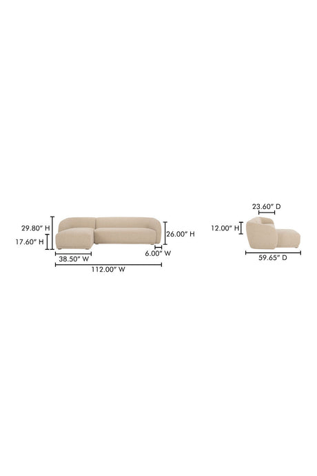 Modern European furniture - Curved Back Sectional Sofa - www.oroa.com