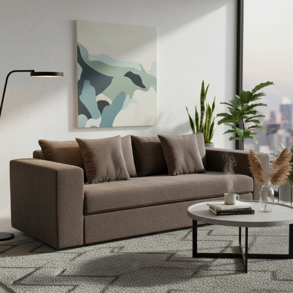 Modern European furniture - Dark Upholstered Sleeper Sofa - www.oroa.com