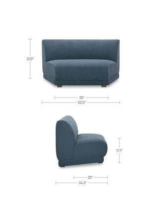 Modern European furniture - Blue Modular Lounge Chair - www.oroa.com