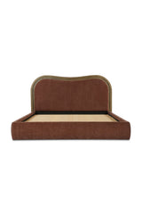 Modern European furniture - Brown Wave Headboard Bed - www.oroa.com
