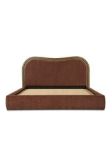 Modern European furniture - Brown Wave Headboard Bed - www.oroa.com
