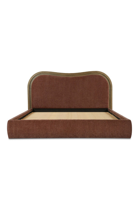 Modern European furniture - Brown Wave Headboard Bed - www.oroa.com