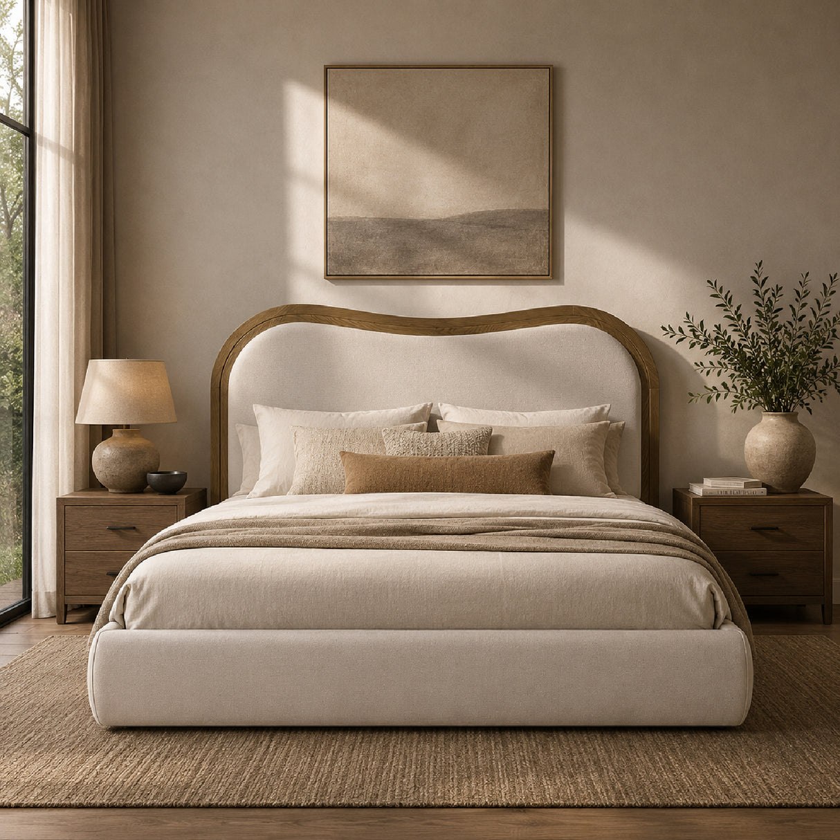 Cream Upholstered Bed | Novi Living Camilla