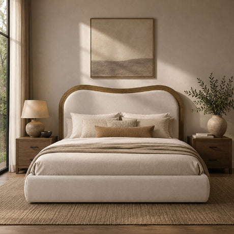 Cream Upholstered Bed | Novi Living Camilla