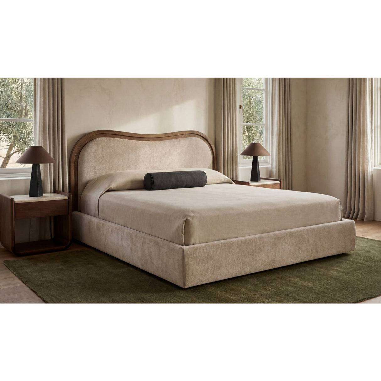 Cream Upholstered Bed | Novi Living Camilla