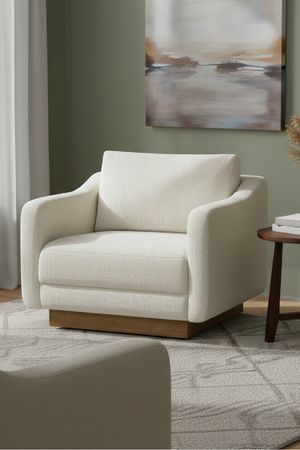 Wooden Base Lounge Chair | Novi Living Keane | Oroa.com