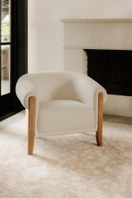 White Tub-Style Accent Chair | Novi Living Jones | Oroa.com