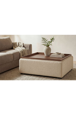 Square Tray Storage Ottoman | Novi Living Montana | Oroa.com