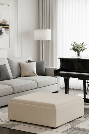 Square Tray Storage Ottoman | Novi Living Montana | Oroa.com