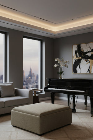 Square Tray Storage Ottoman | Novi Living Montana | Oroa.com