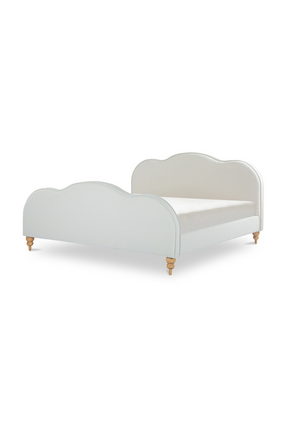 Modern European furniture - Wavy Design Cream Bed - www.oroa.com