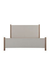 Modern European furniture - Rubberwood Framed Beige Bed - www.oroa.com