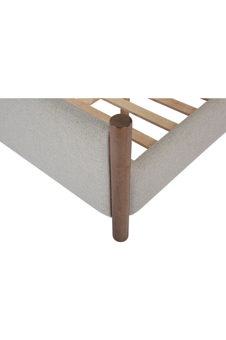 Modern European furniture - Rubberwood Framed Beige Bed - www.oroa.com