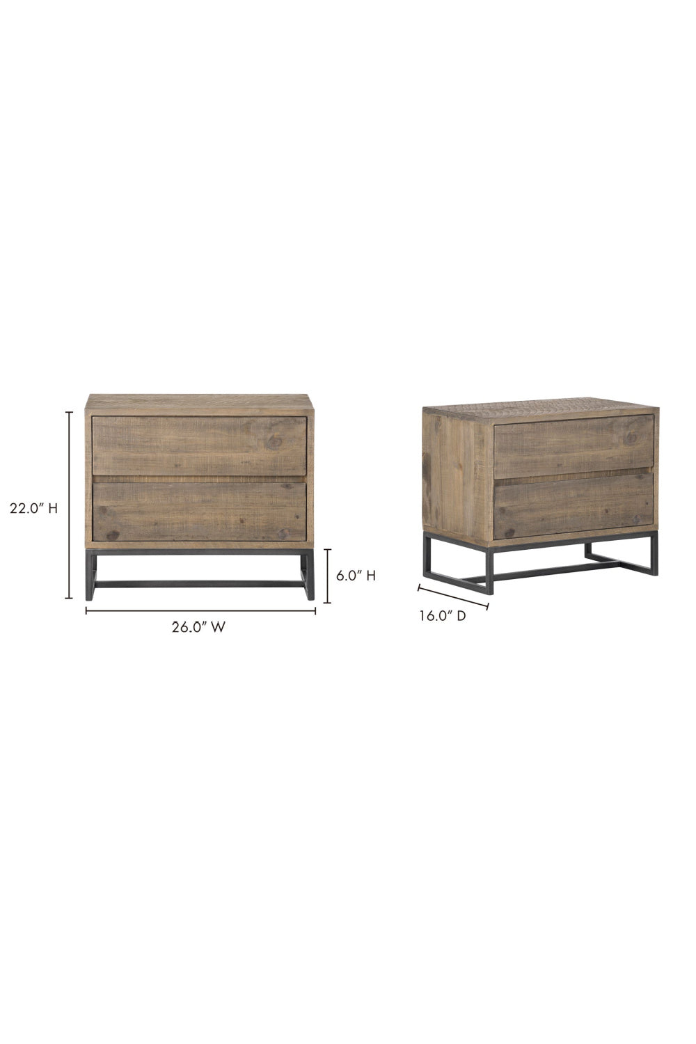 Rustic Modern Nightstand | Novi Living Elena | Oroa.com