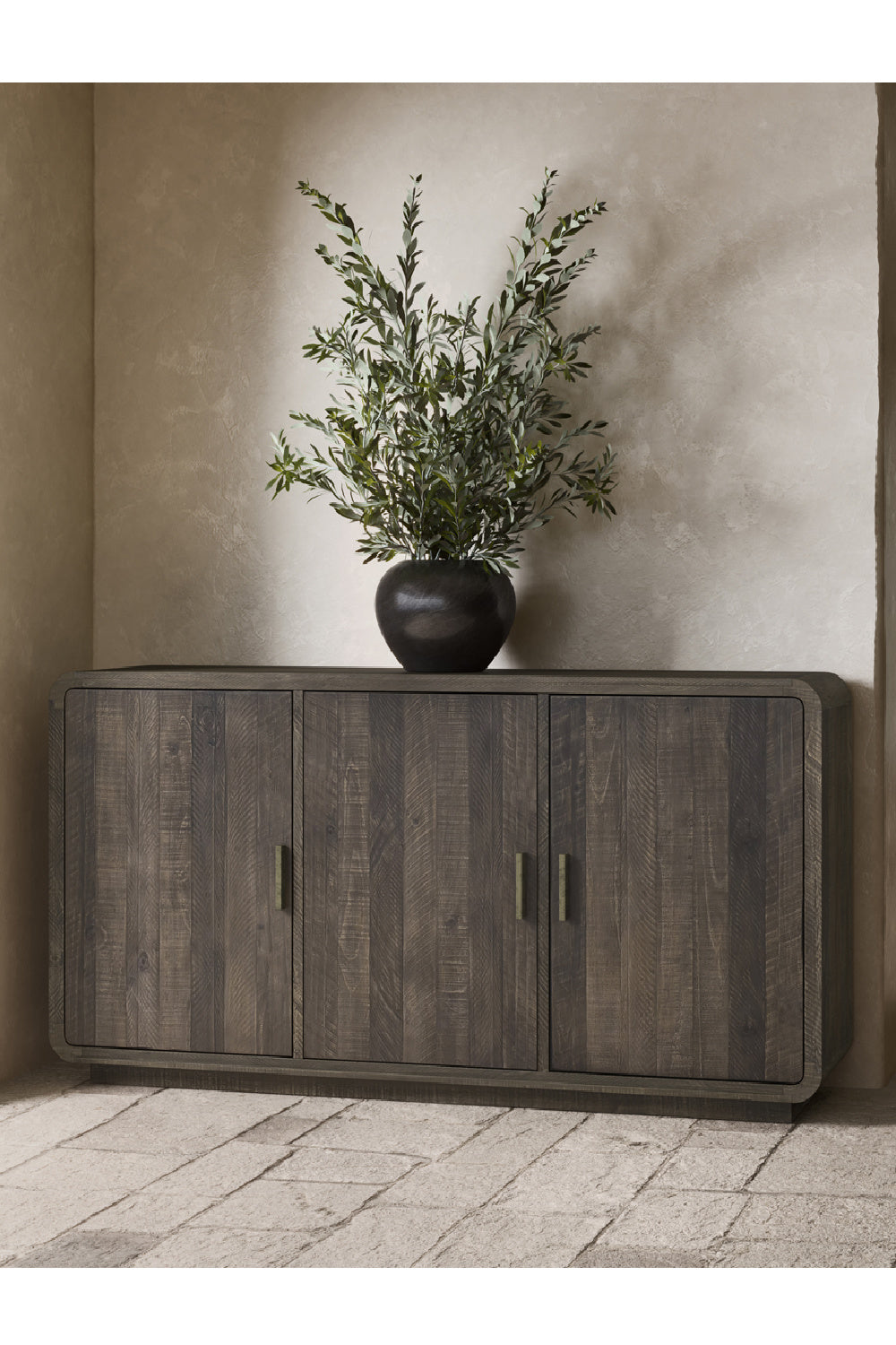 Matte Pine 3-Door Sideboard | Novi Living Monterey | Oroa.com