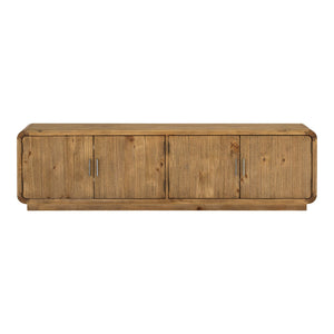 Rustic Pine 4-Door Media Cabinet | Novi Living Monterey | Oroa.com
