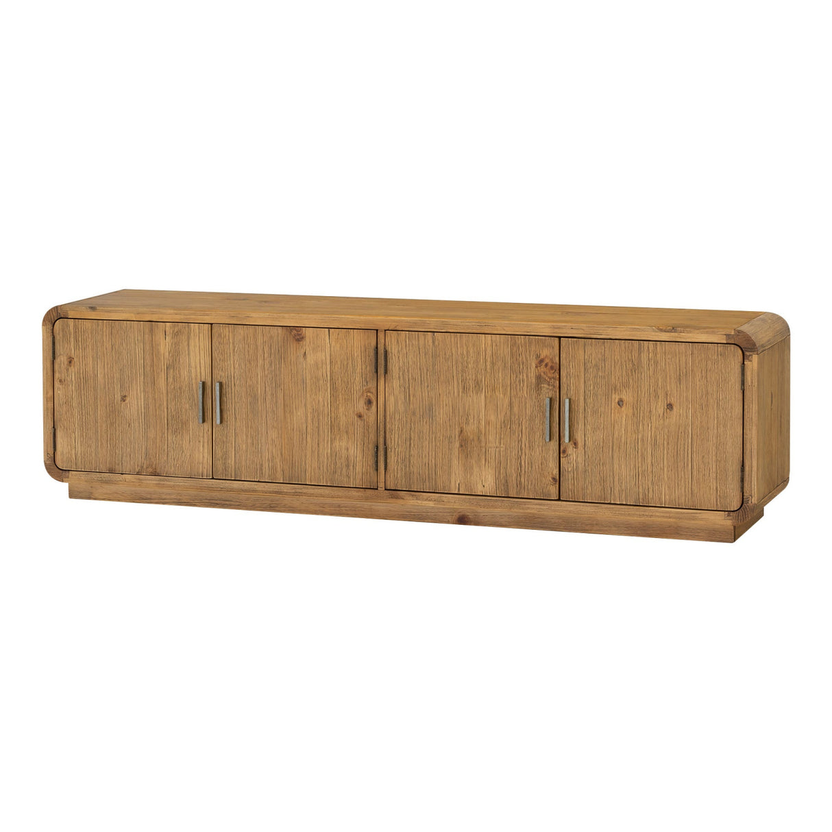 Rustic Pine 4-Door Media Cabinet | Novi Living Monterey | Oroa.com