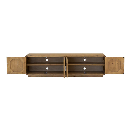 Modern European furniture - Rustic Pine 4-Door Media Cabinet - www.oroa.com