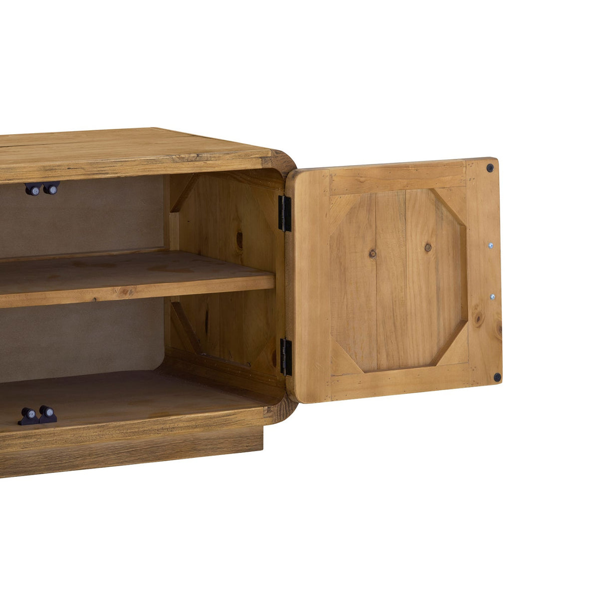 Rustic Pine 4-Door Media Cabinet | Novi Living Monterey | Oroa.com