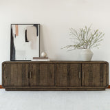 Modern European furniture - Rustic Pine 4-Door Media Cabinet - www.oroa.com