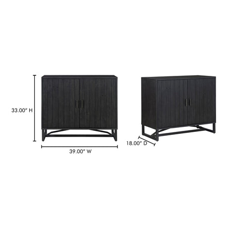 Modern European furniture - Slatted Pine 2-Door Cabinet - www.oroa.com
