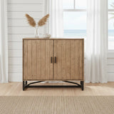Modern European furniture - Slatted Pine 2-Door Cabinet - www.oroa.com