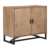 Modern European furniture - Slatted Pine 2-Door Cabinet - www.oroa.com