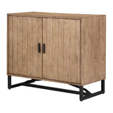 Modern European furniture - Slatted Pine 2-Door Cabinet - www.oroa.com