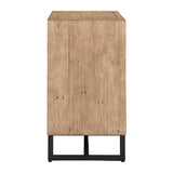 Modern European furniture - Slatted Pine 2-Door Cabinet - www.oroa.com