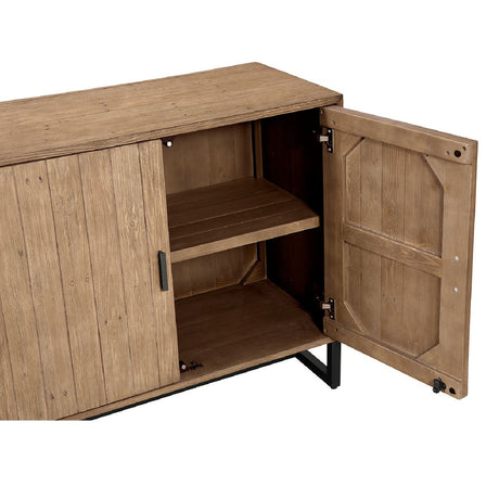 Modern European furniture - Slatted Pine 2-Door Cabinet - www.oroa.com