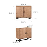 Modern European furniture - Slatted Pine 2-Door Cabinet - www.oroa.com