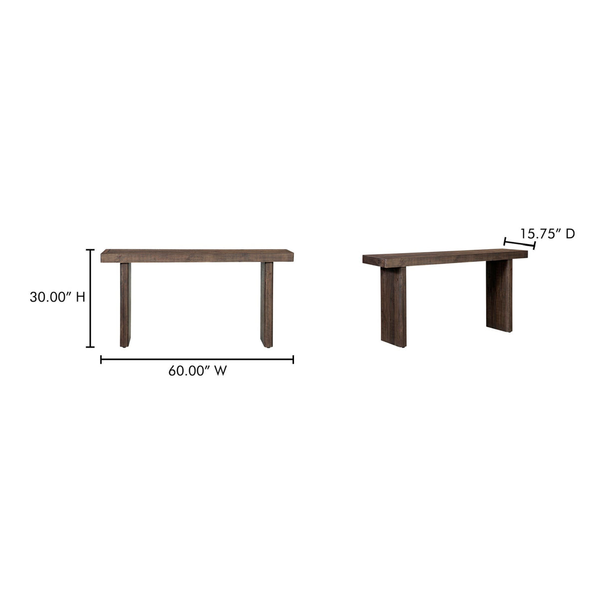 Rustic Pine Console Table | Novi Living Monterey | Oroa.com