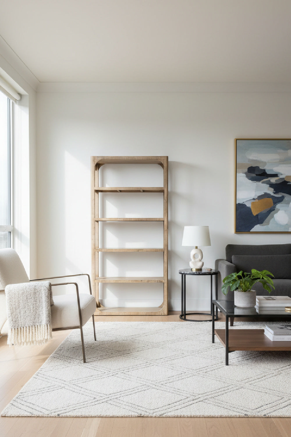 Pine Wood Bookshelf | Novi Living Abbott | Oroa.com