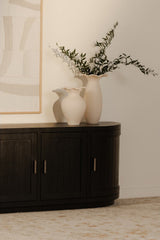Modern European furniture - Pine Wood 4-Door Media Cabinet - www.oroa.com
