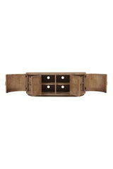 Modern European furniture - Pine Wood 4-Door Media Cabinet - www.oroa.com