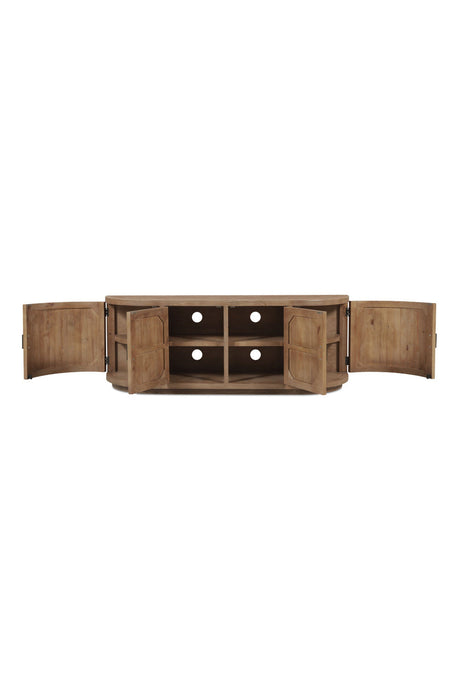 Modern European furniture - Pine Wood 4-Door Media Cabinet - www.oroa.com