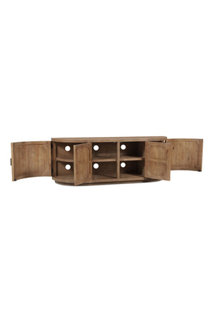 Pine Wood 4-Door Media Cabinet | Novi Living Nicola | Oroa.com
