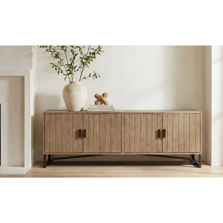 Modern European furniture - Pine Wood 4-Door Media Unit - www.oroa.com