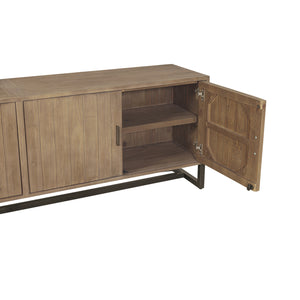 Modern European furniture - Pine Wood 4-Door Media Unit - www.oroa.com