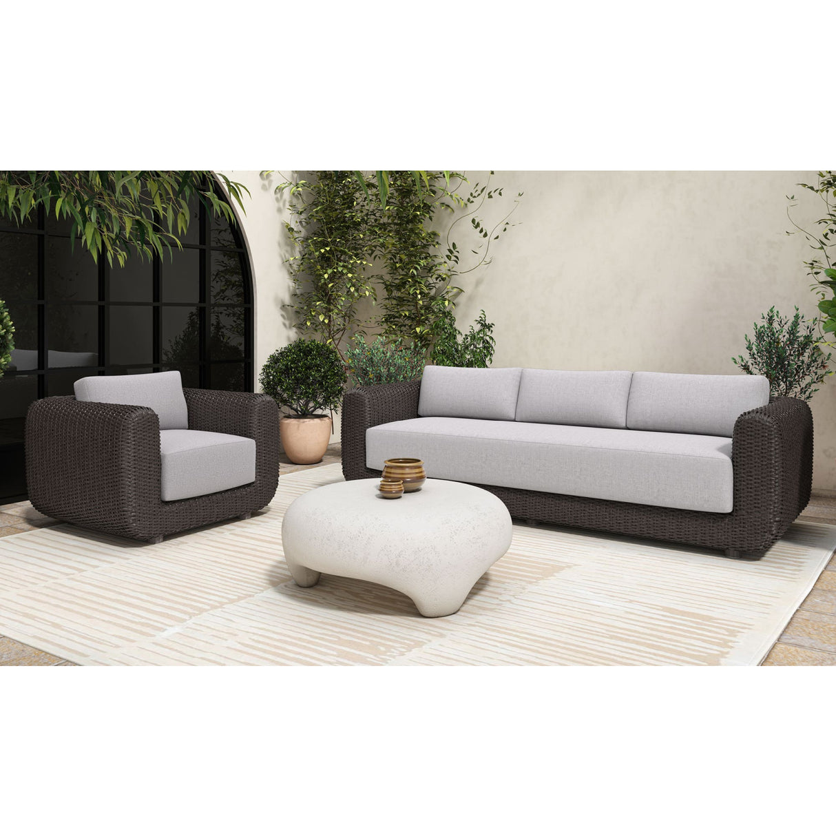 Modern European furniture - Wicker Framed Indoor/Outdoor Sofa - www.oroa.com