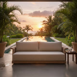 Modern European furniture - Curved Arm Wicker Outdoor Sofa - www.oroa.com
