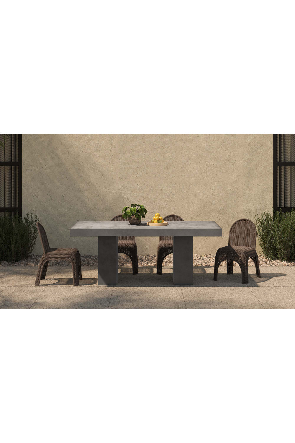 Classic Wicker Outdoor Dining Chairs (2) | Novi Living Kendall | Oroa.com