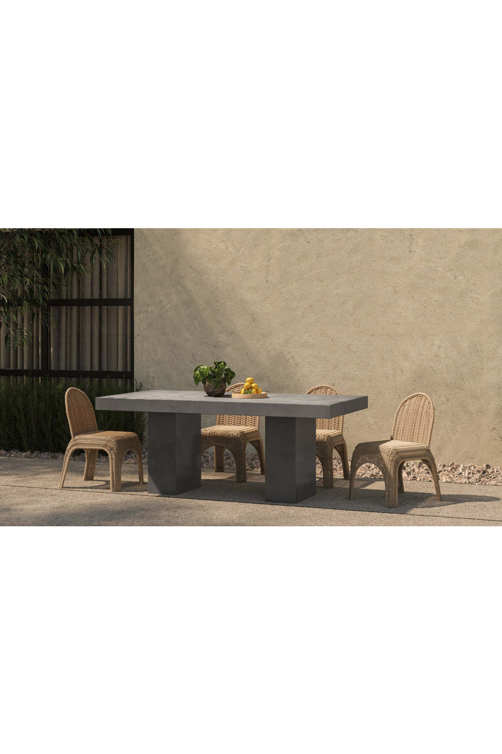 Classic Wicker Outdoor Dining Chairs (2) | Novi Living Kendall | Oroa.com