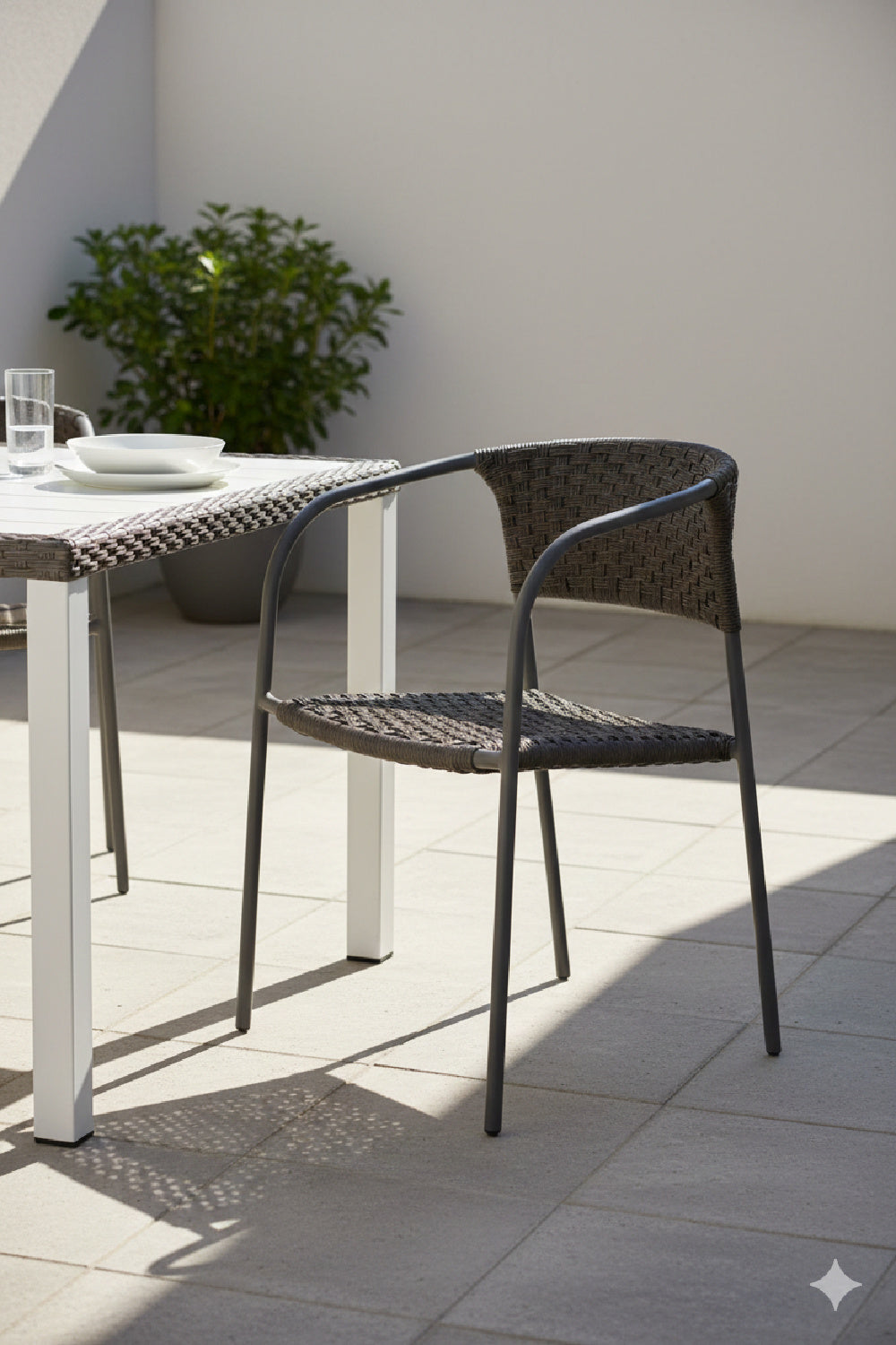 Modern European furniture - Basketweave Outdoor Dining Chairs (2) - www.oroa.com
