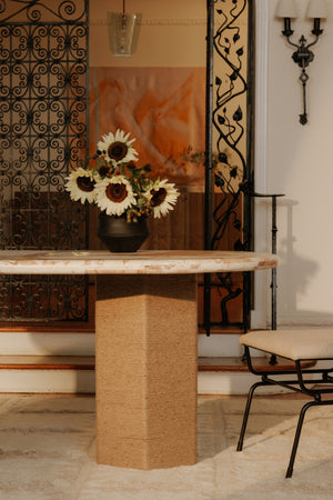 Jute-Wrapped Base Dining Table | Novi Living Sartoria