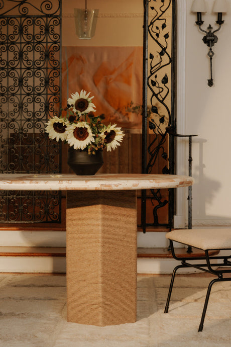 Modern European furniture - Jute-Wrapped Base Dining Table - www.oroa.com