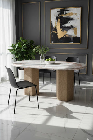 Jute-Wrapped Base Dining Table | Novi Living Sartoria