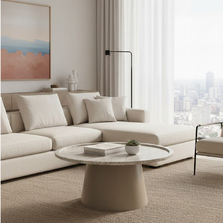 Round Marble Tray Coffee Table | Novi Living Kimberley | Oroa.com